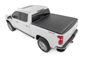 Chevrolet Silverado 1500 Soft Roll Up Bed Cover - Rough Country - Rough Country, Marine Grade Vinyl - Matte Black - '19-'24 Chevrolet Silverado 1500 Soft Roll Up Bed Cover - Rough Country - Rough Country, Marine Grade Vinyl - Matte Black - '19-'24